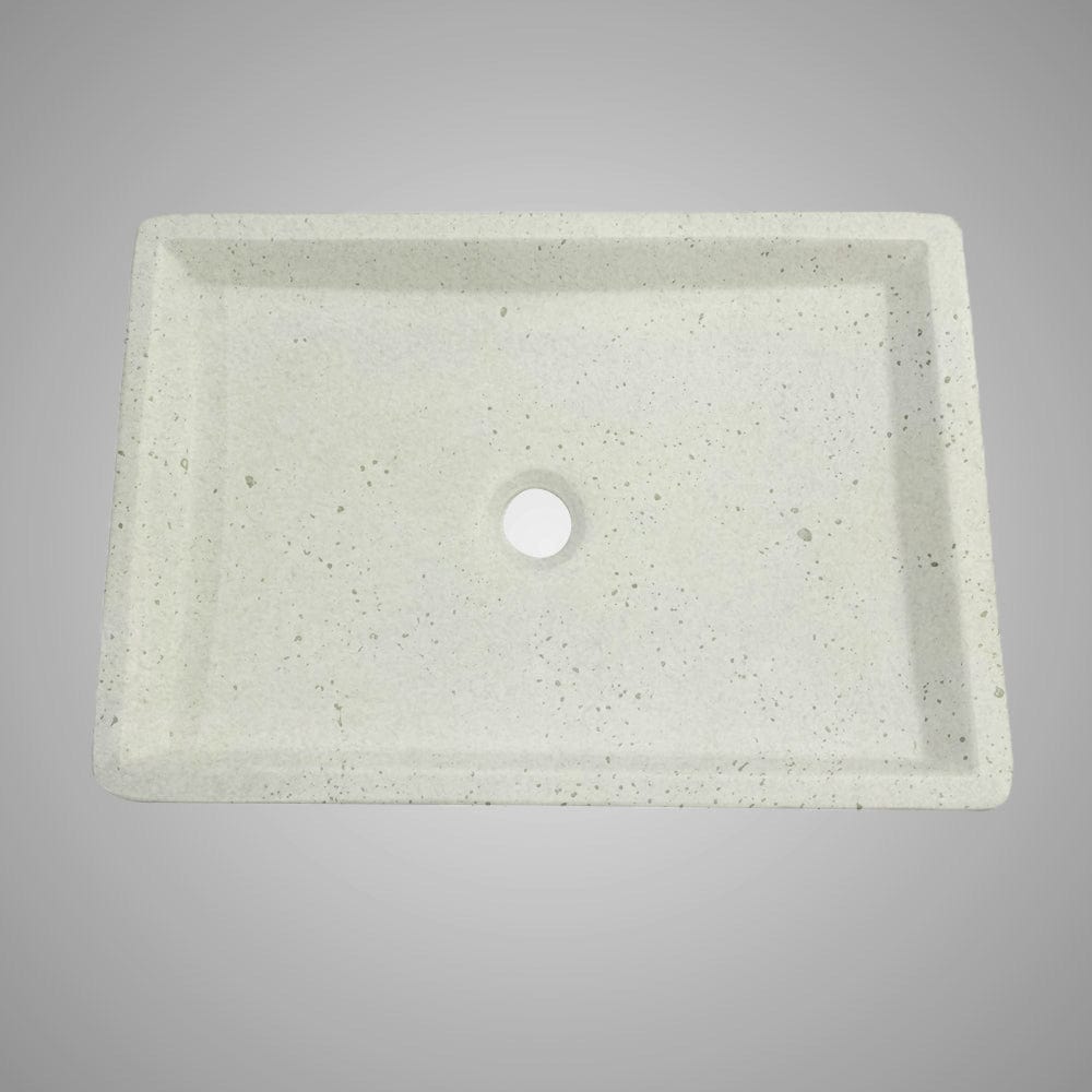 Sapa Rectangular Cast Concrete Vessel Sink - Cream