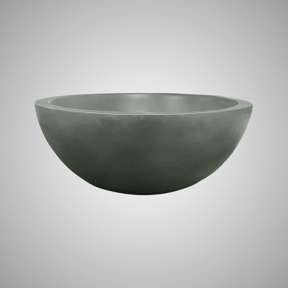 Small Lisman Oval Cast Concrete Vessel Sink - Copper Green