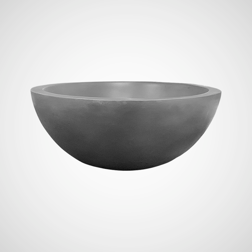 Small Lisman Oval Cast Concrete Vessel Sink - Dusk Grey