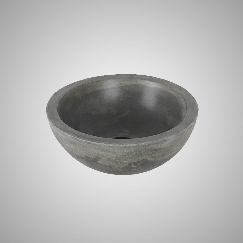 Small Sardis Round Cast Concrete Vessel Sink - Dusk Grey