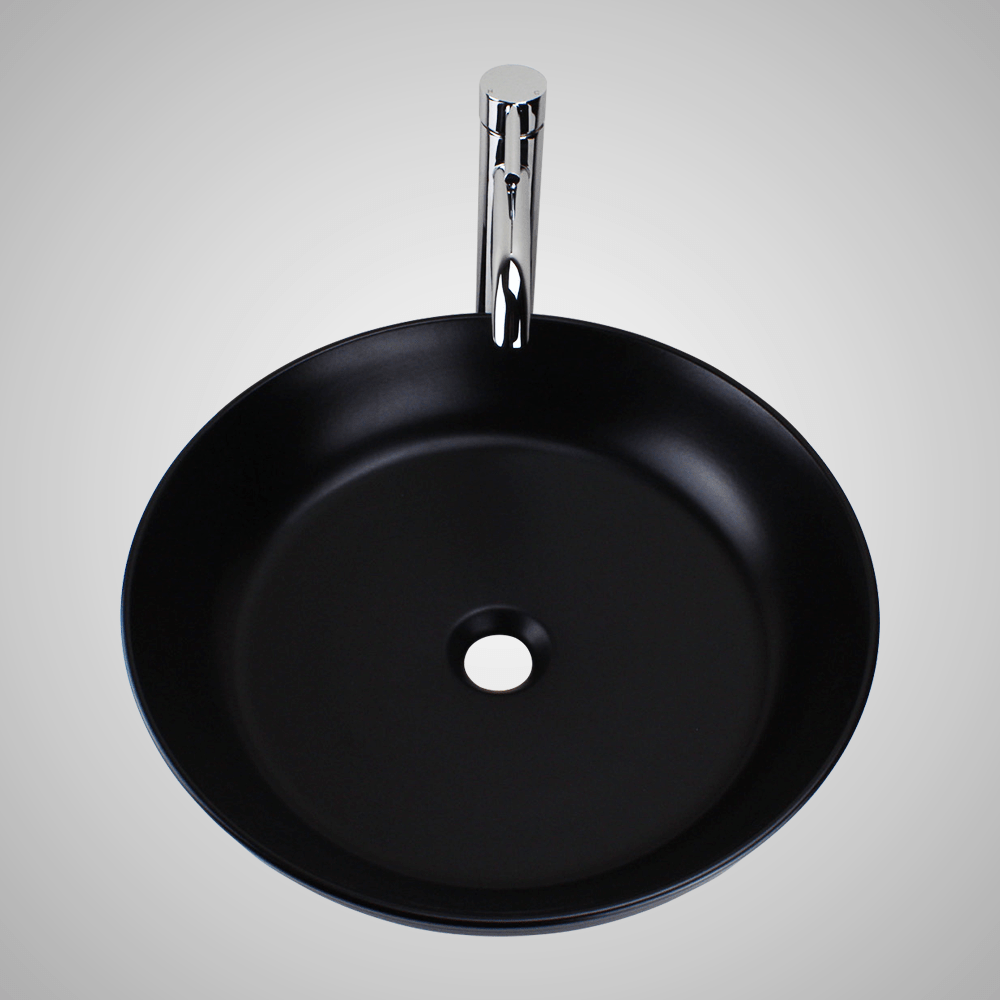 Tabiona Vitreous China Decorated Vessel Sink - Matte Black