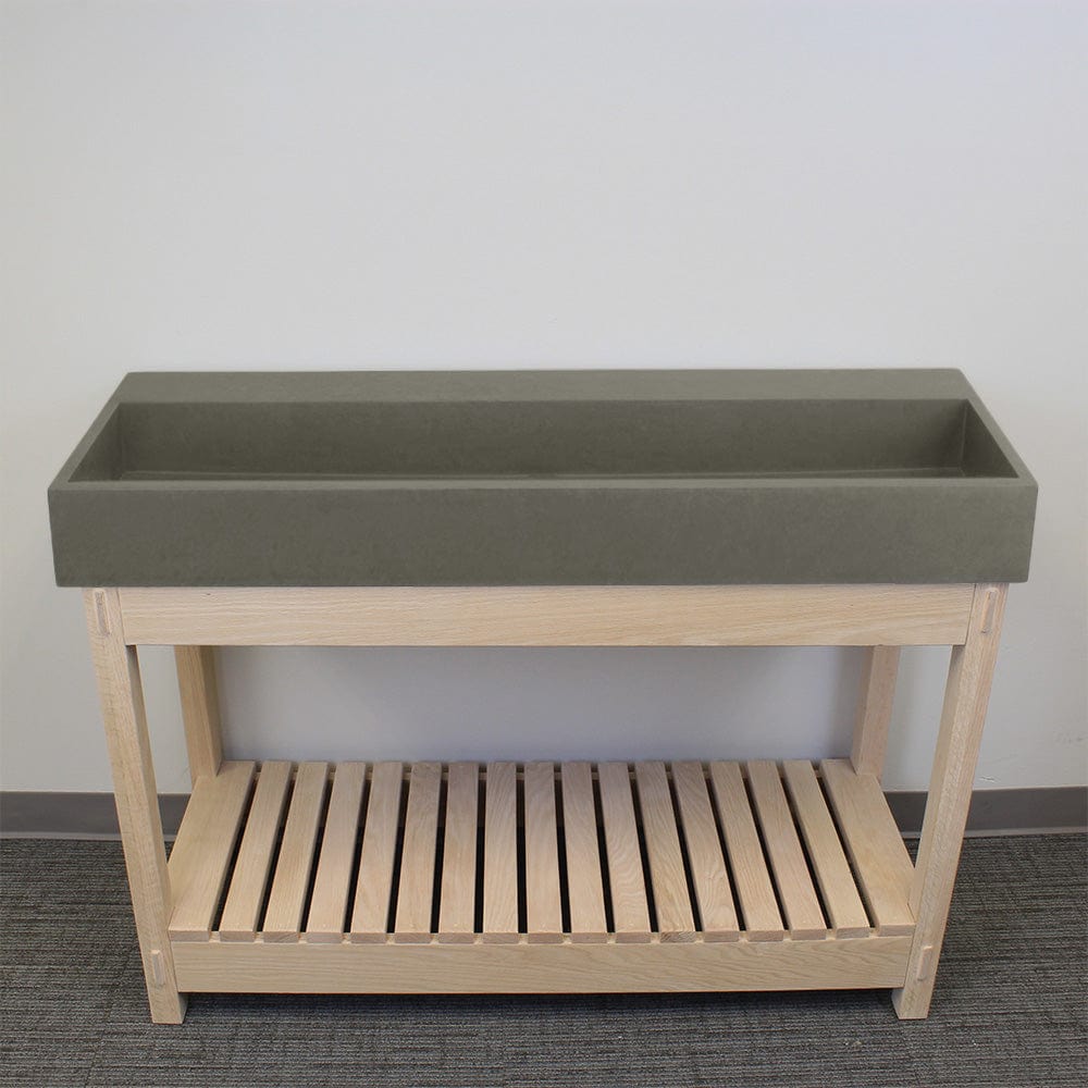 Thorold Rectangular Cast Concrete Vessel Sink - Dark Grey