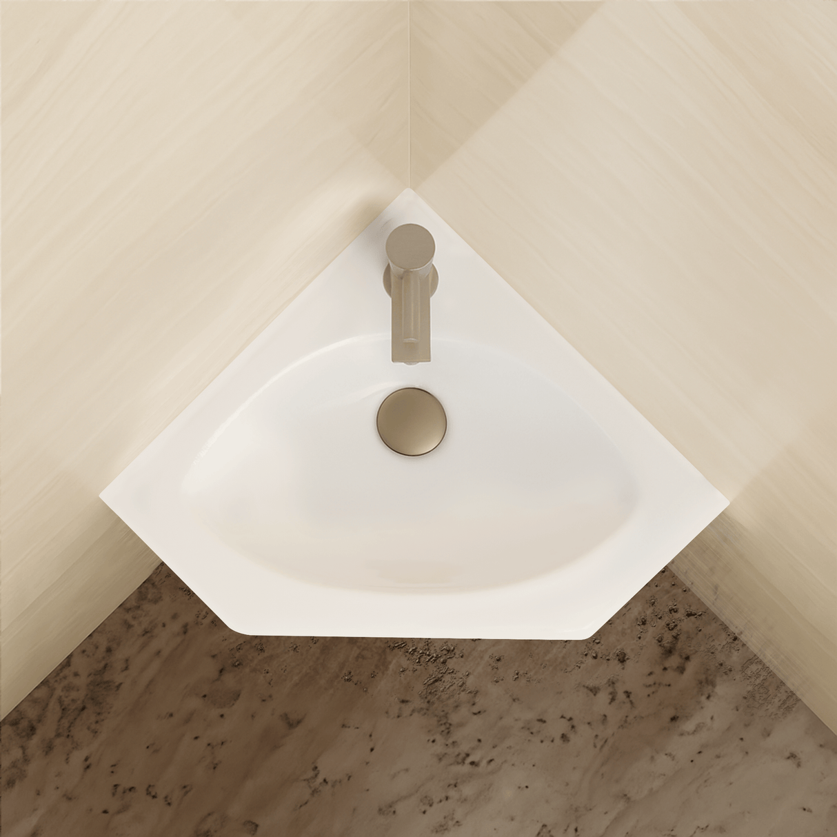 Thorpe Vitreous China Corner Wall-Mount Sink