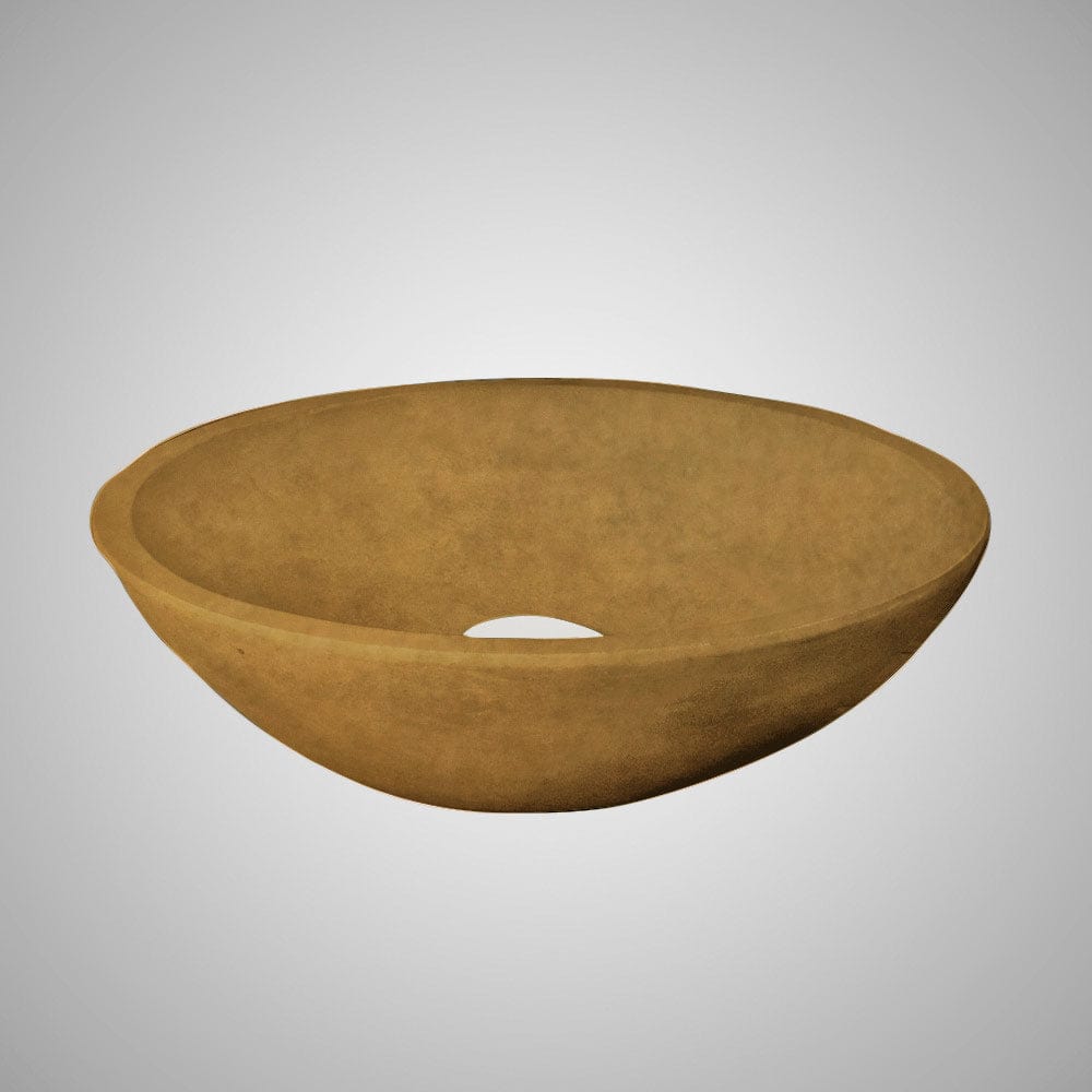 Tigard Round Cast Concrete Vessel Sink - Vintage Brown