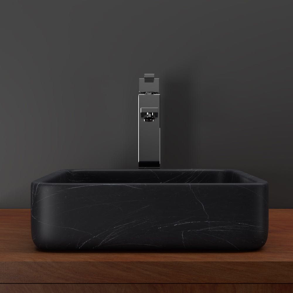 Toro Smooth Honed Black Forest Marble Vessel Sink