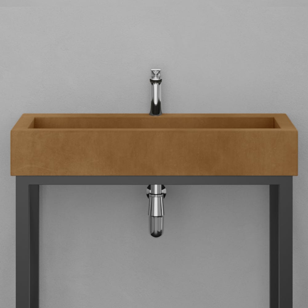 Toxey Rectangular Cast Concrete Vessel Sink - Vintage Brown