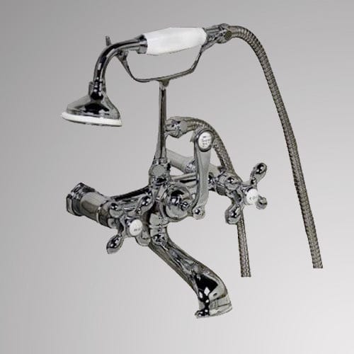 Traditional Wall-Mount Tub Faucet with Hand Shower