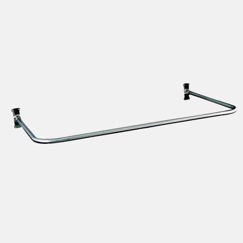U-Style Solid Brass Shower Rod with Ceiling Support