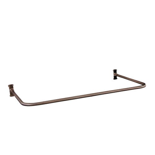 U-Style Solid Brass Shower Rod with Ceiling Support