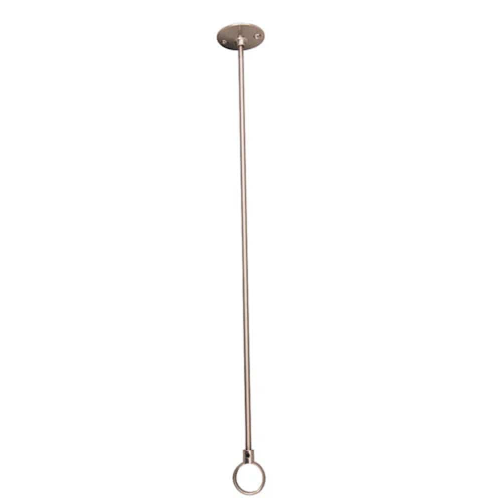 U-Style Solid Brass Shower Rod with Ceiling Support