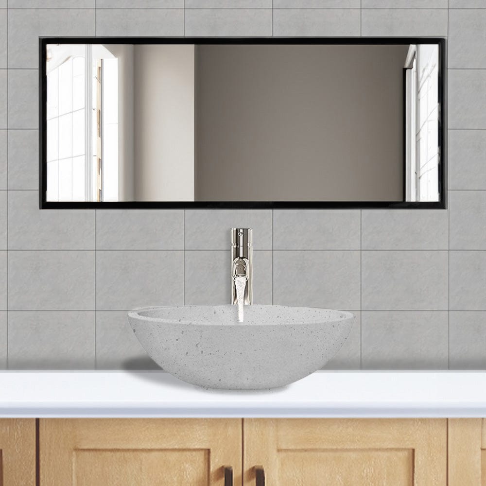 Umper Round Cast Concrete Vessel Sink - Light Grey
