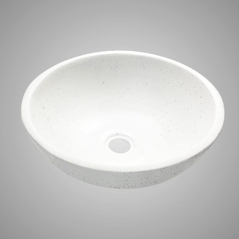 Umper Round Cast Concrete Vessel Sink - White