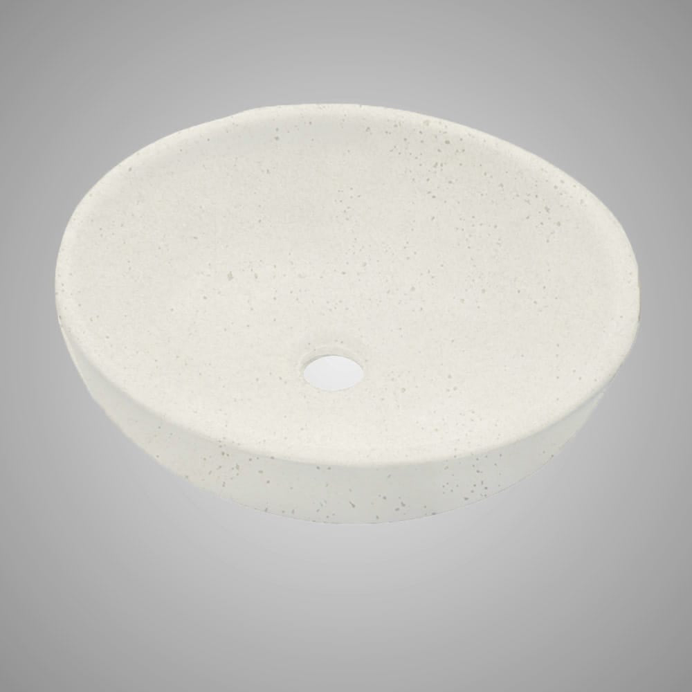 Uncher Round Cast Concrete Vessel B-Grade Sink - Cream