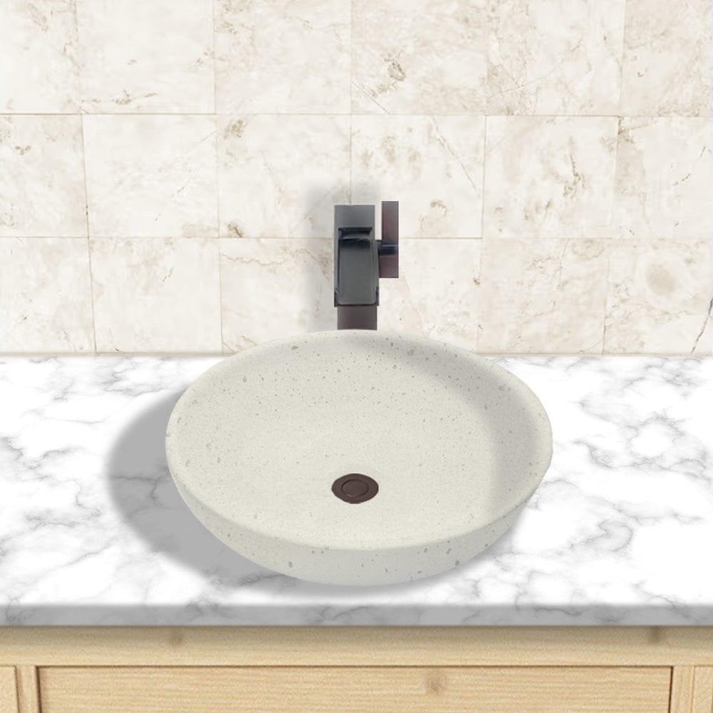 Uncher Round Cast Concrete Vessel Sink - Cream
