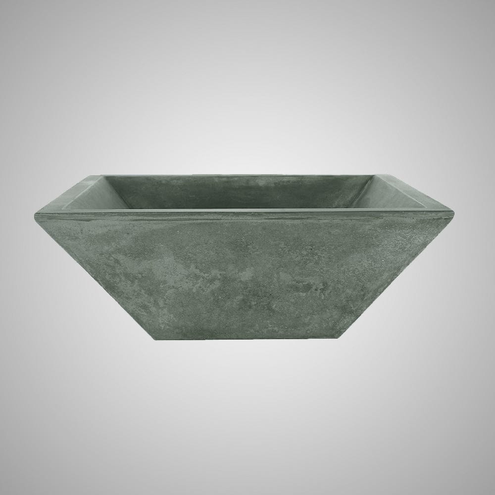 Uriah Square Cast Concrete Vessel Sink - Copper Green