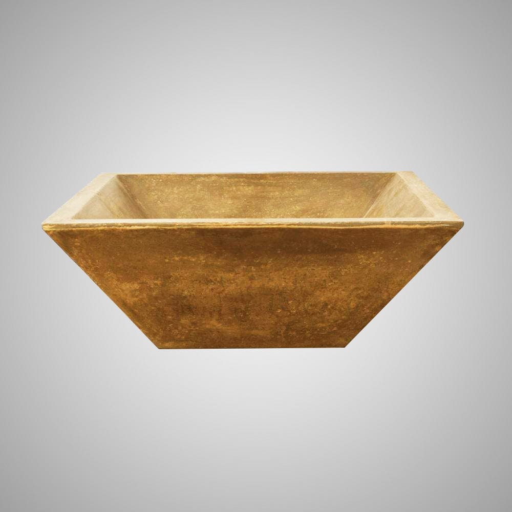Uriah Square Cast Concrete Vessel Sink - Vintage Brown