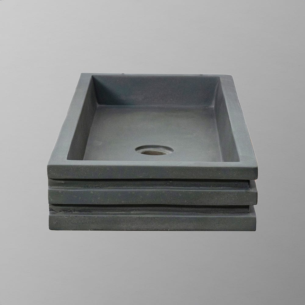Urso Cast Concrete Rectangular Vessel Sink - Copper Green