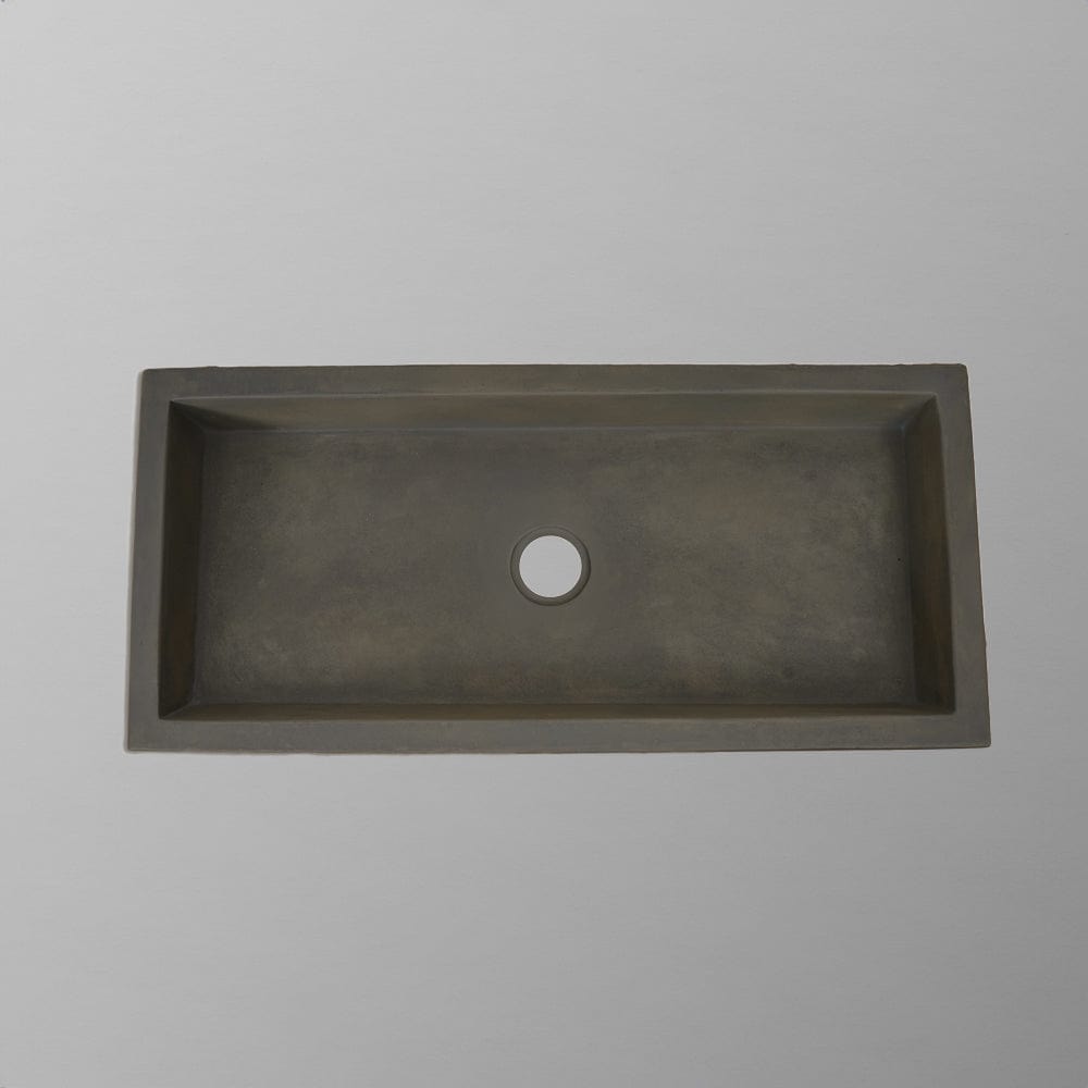 Urso Cast Concrete Rectangular Vessel Sink - Natural Concrete