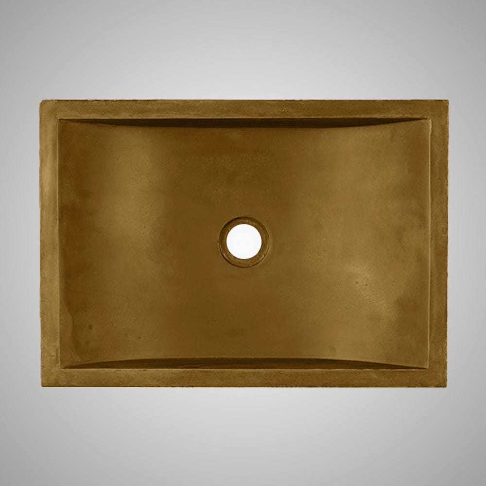 Vardaman Rectangular Cast Concrete Vessel Sink - Vintage Brown