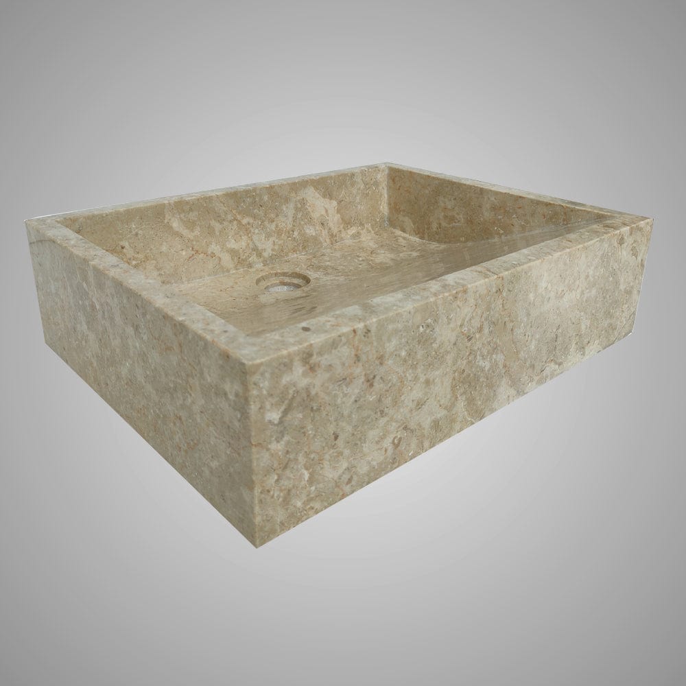 Velster Polished Marble Vessel Sink - Cream