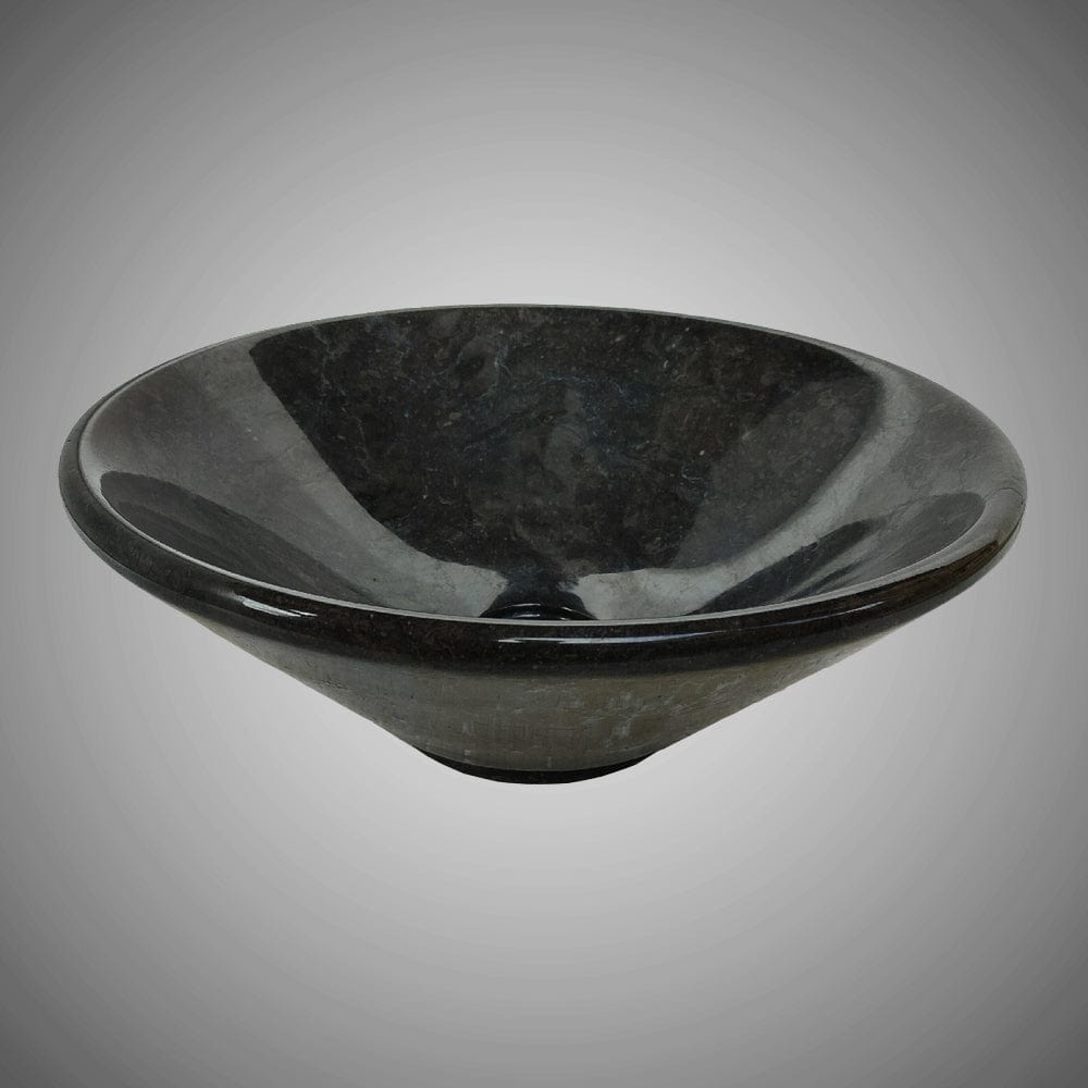 Vernina Polished Marble Vessel Sink - Black