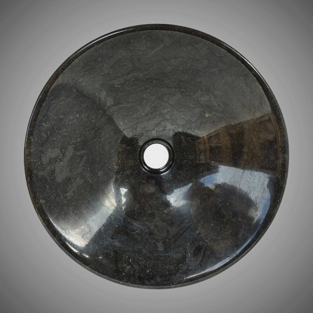 Vernina Polished Marble Vessel Sink - Black