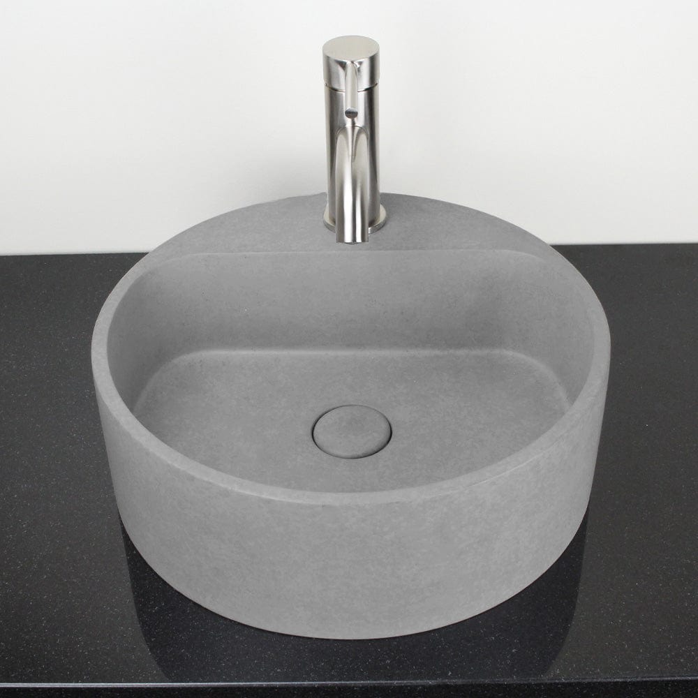 Welland Round Cast Concrete Vessel Sink - Light Gray