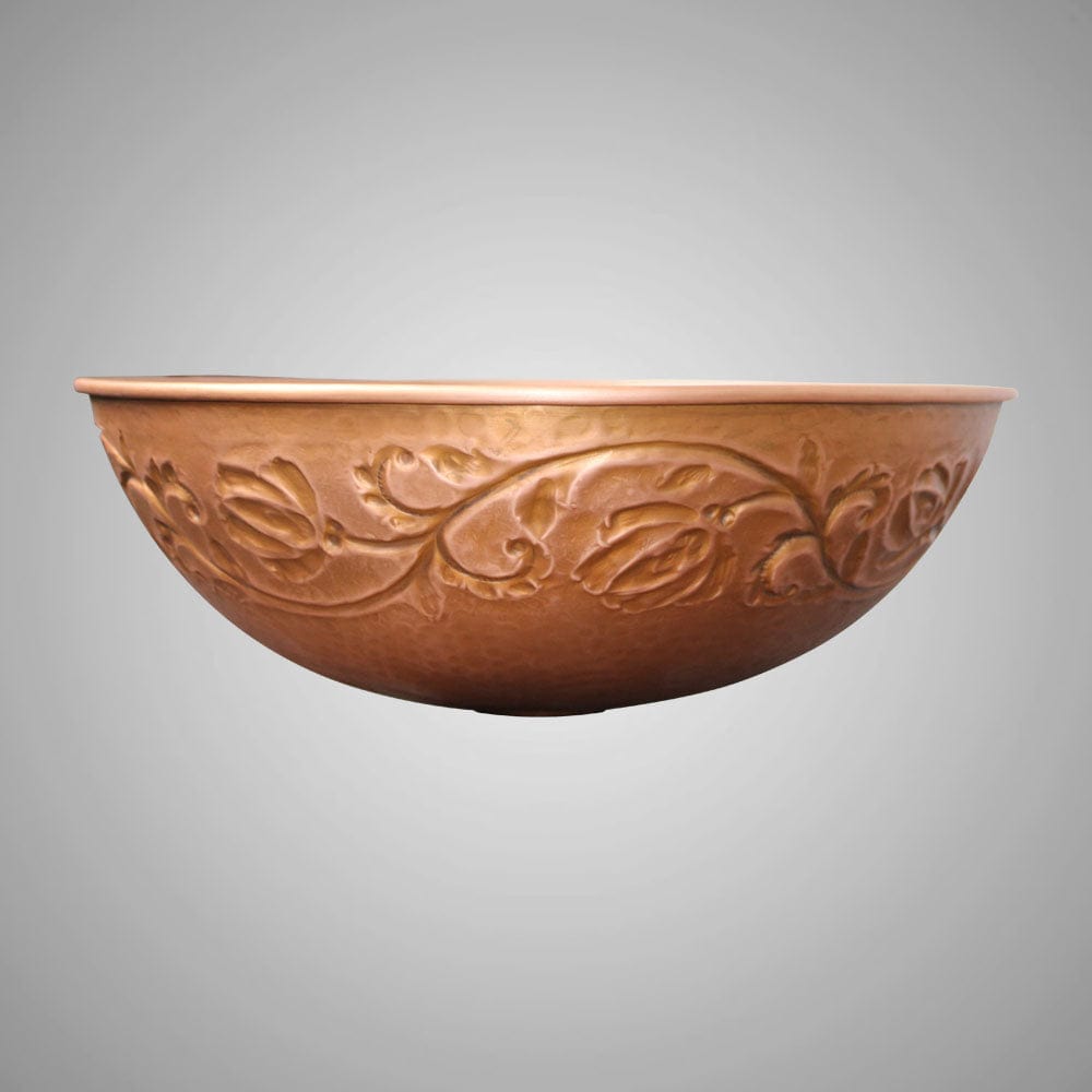 Wingo Embossed Hammered Copper Vessel Sink