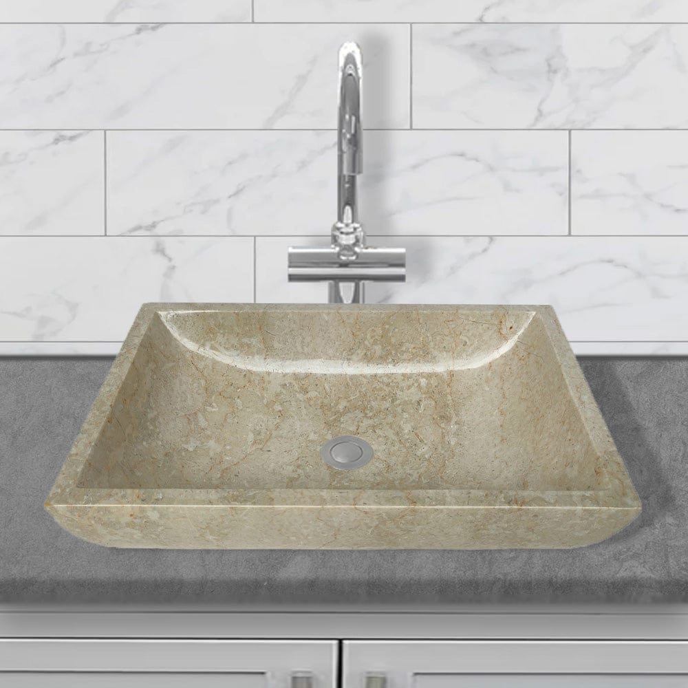 Zapa Polished Marble Vessel Sink - Cream