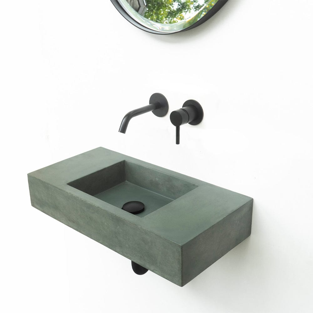 Zedden Cast Concrete Wall-Mount Sink - Copper Green