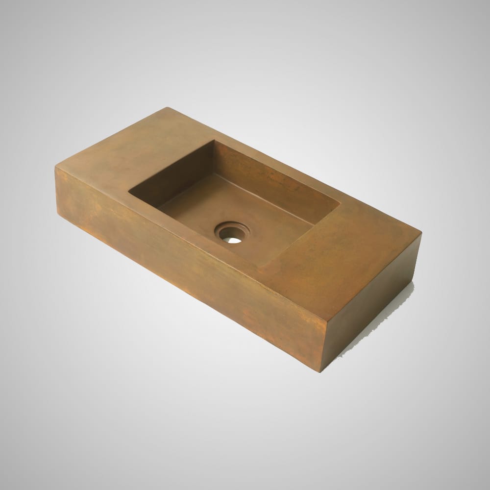 Zedden Cast Concrete Wall-Mount Sink - Vintage Brown