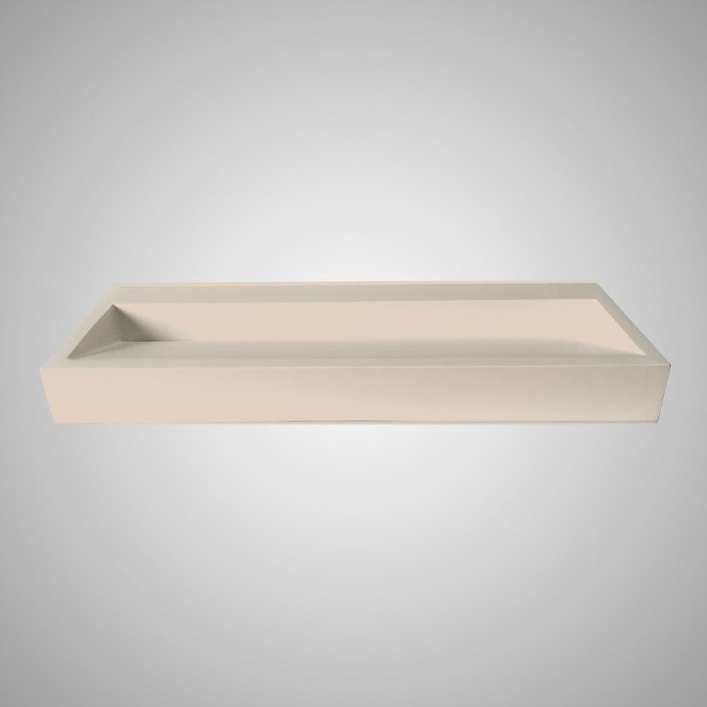 Zedley Rectangular Cast Concrete Vessel B-Grade Sink - Cream