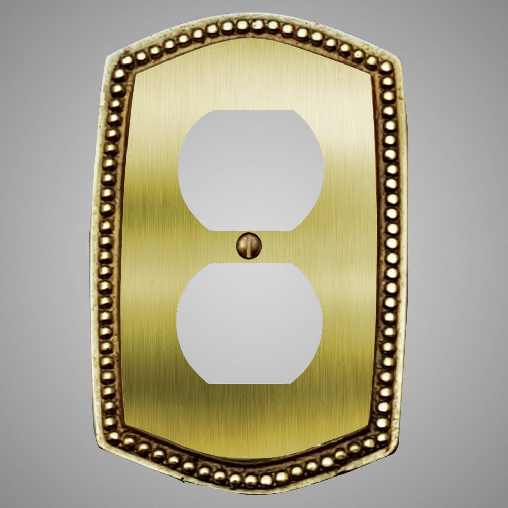 1 Gang Duplex Outlet Wall Switch Plate - Beaded Design