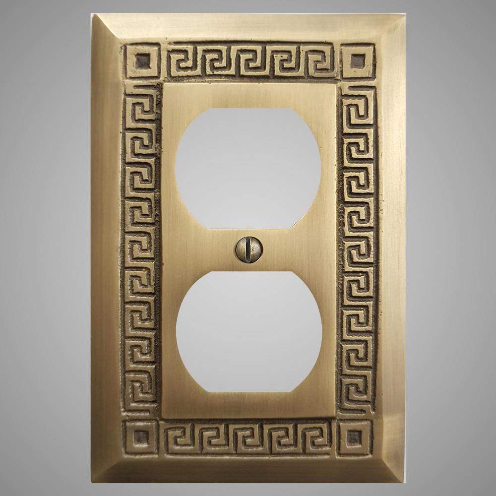 1 Gang Duplex Outlet Wall Switch Plate - Greek Design