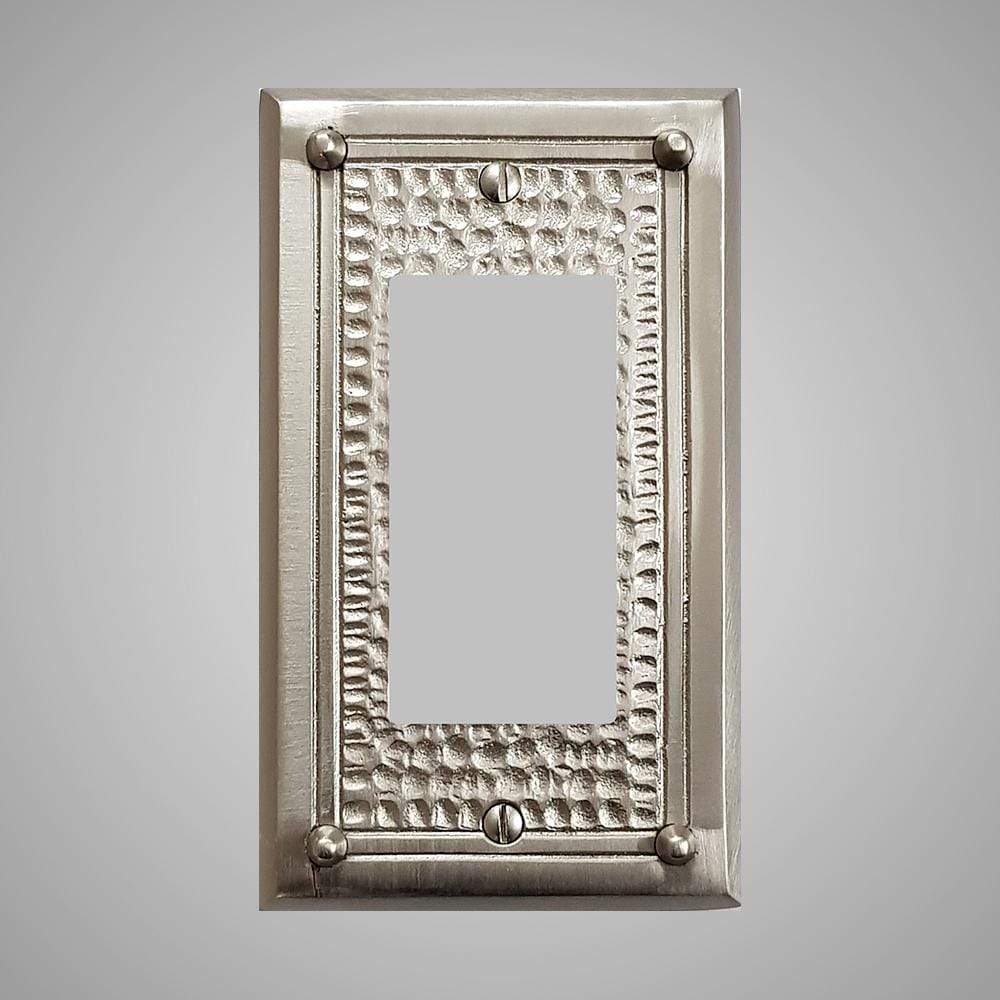 1 Gang Rocker Light Switch Plate - Framed Hammered Design