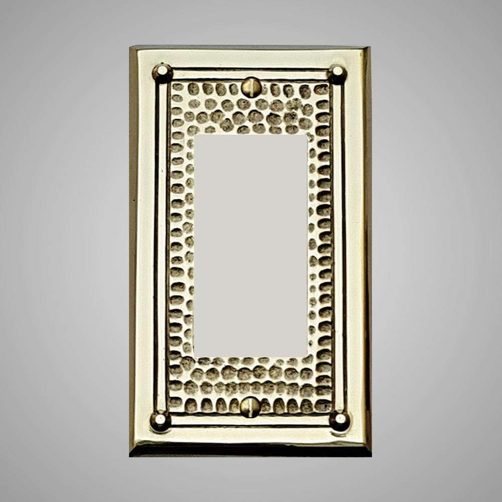 1 Gang Rocker Light Switch Plate - Framed Hammered Design