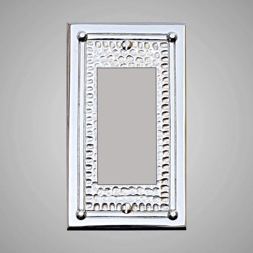 1 Gang Rocker Light Switch Plate - Framed Hammered Design