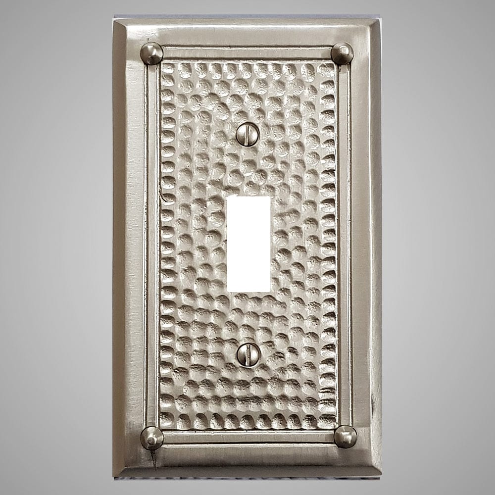 1 Gang Toggle Light Switch Plate - Framed Hammered Design