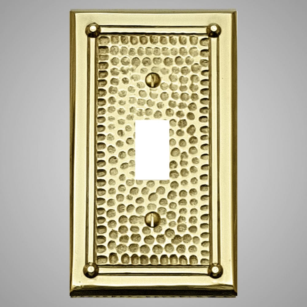 1 Gang Toggle Light Switch Plate - Framed Hammered Design