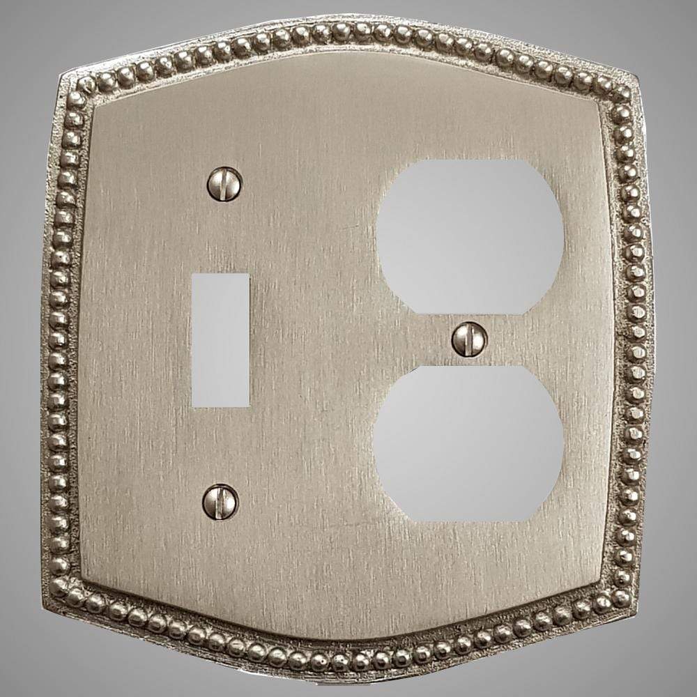 1 Toggle, 1 Duplex Wall Switch Plate - Beaded Design