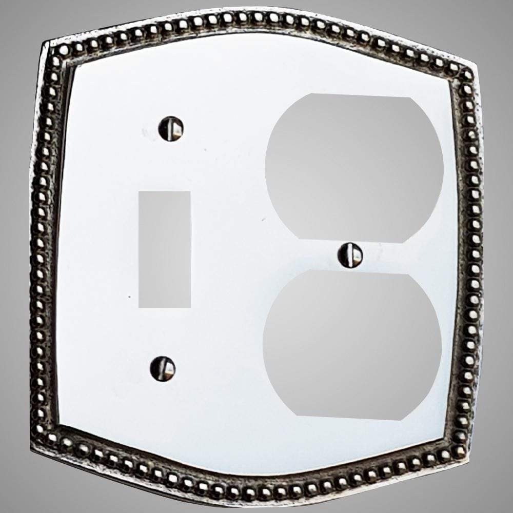 1 Toggle, 1 Duplex Wall Switch Plate - Beaded Design
