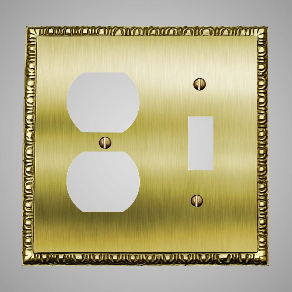 1 Toggle, 1 Duplex Wall Switch Plate - Egg & Dart Design