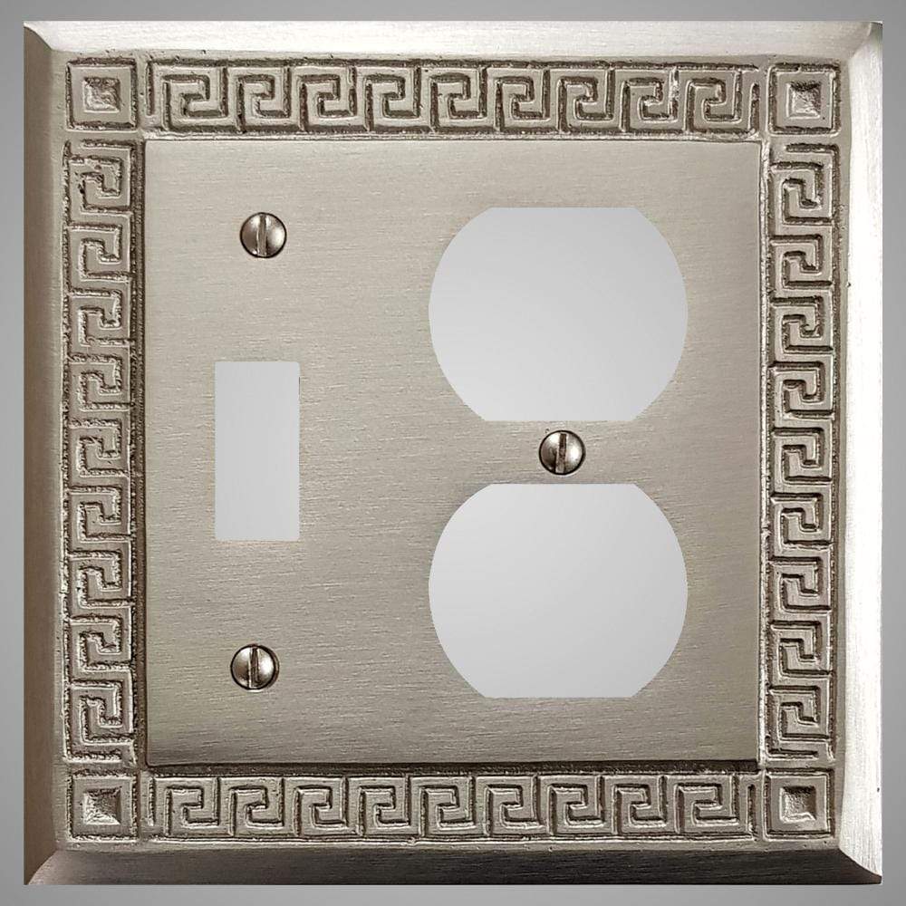 1 Toggle, 1 Duplex Wall Switch Plate - Greek Design
