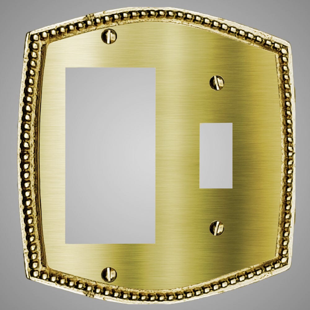 1 Toggle, 1 Rocker Wall Switch Plate - Beaded Design