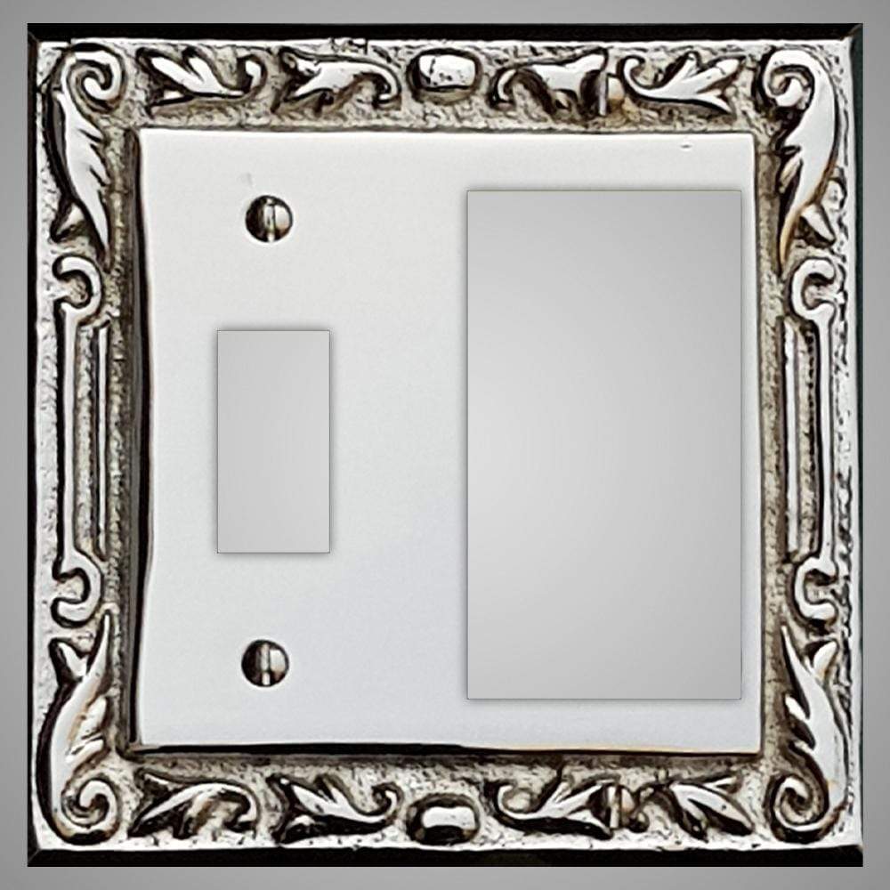 1 Toggle, 1 Rocker Wall Switch Plate - Floral Design