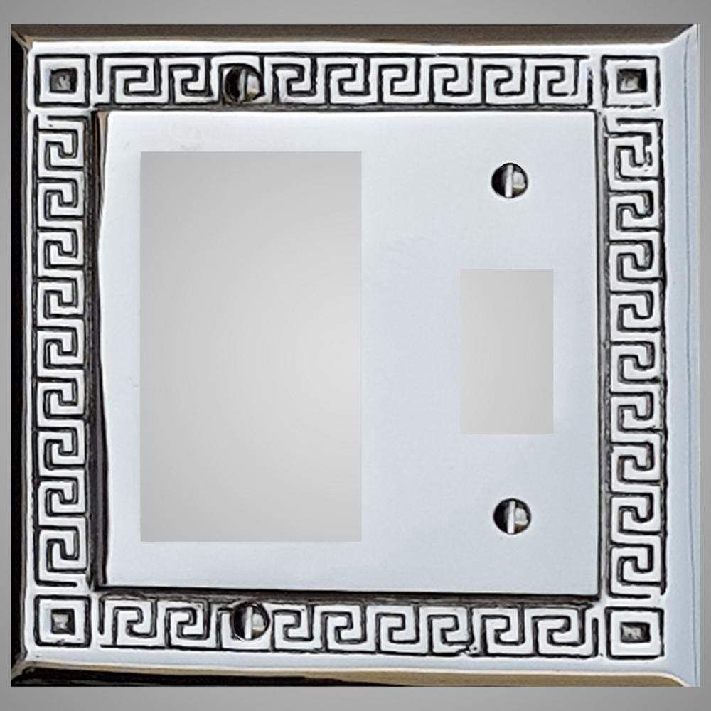1 Toggle, 1 Rocker Wall Switch Plate - Greek Design