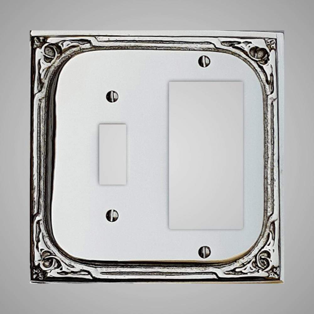 1 Toggle, 1 Rocker Wall Switch Plate - Victorian Design