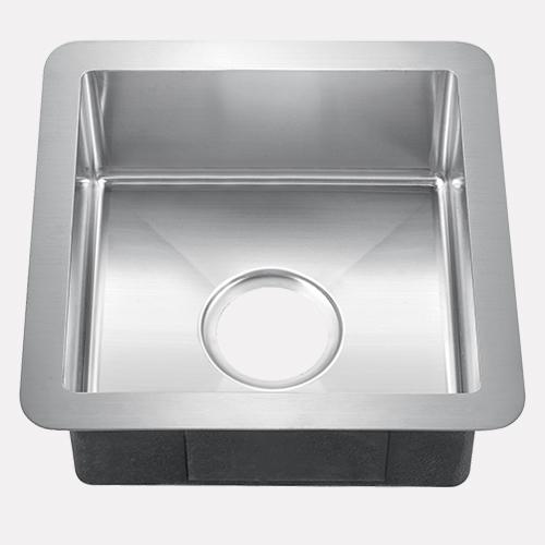 15" Cleft Stainless Steel Square Single-Bowl Bar Sink