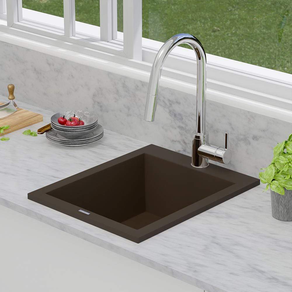 16" Cardea Granite Composite Sink - Brown