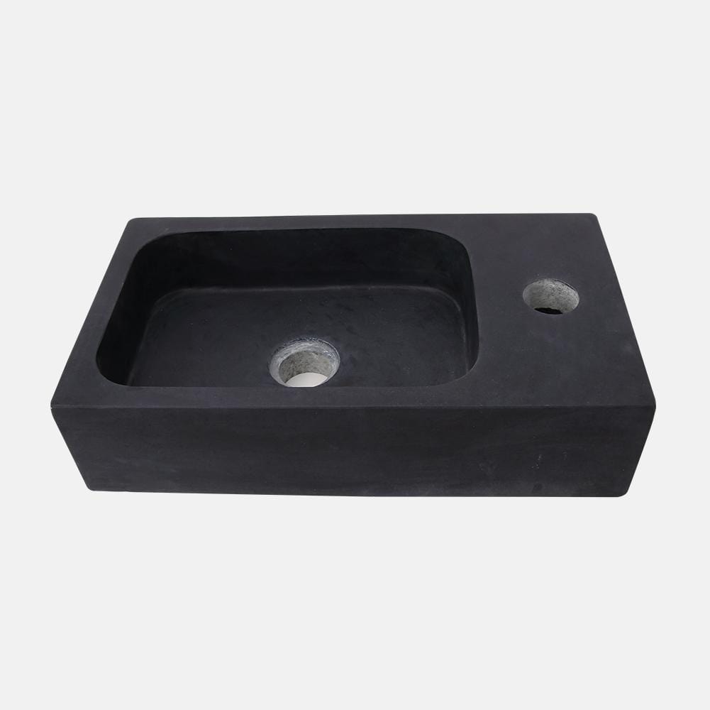 16" Eupora Wall-Mount Teak Vanity with Towel Bar and Stone Sink - Gray Wash